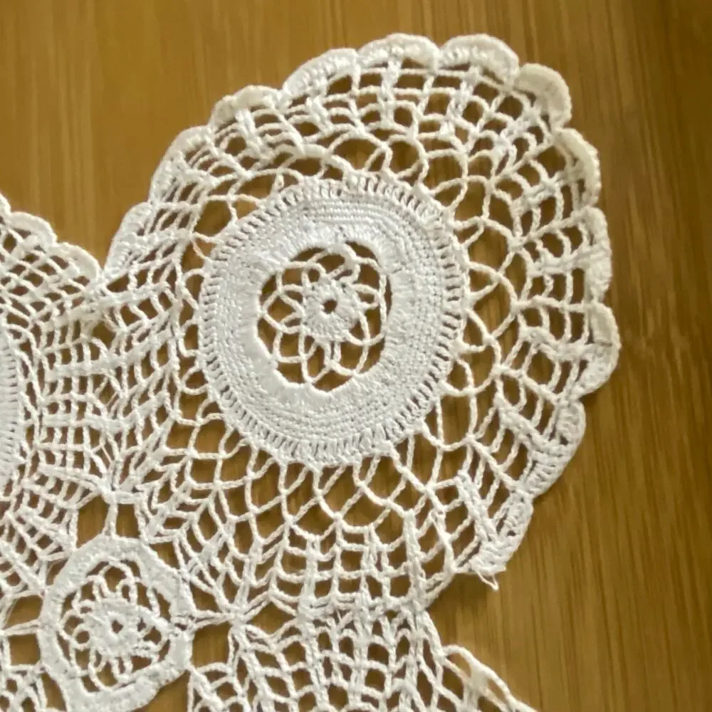 Vintage Handmade Crochet Floral Medallion Doily 11